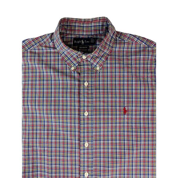 Ralph Lauren Custom Fit Men's Plaid Long Sleeve Button Down Shirt Size XL‎ - Picture 1 of 7